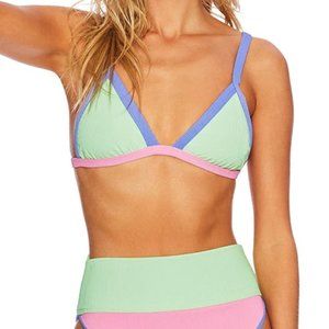 NEW Beach Riot Pamela Bikini Top in Sherbert Colorblock Style BR02603S1